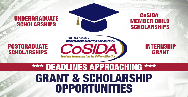 CoSIDA Scholarships & Graduate Internship Grant Deadlines Extended